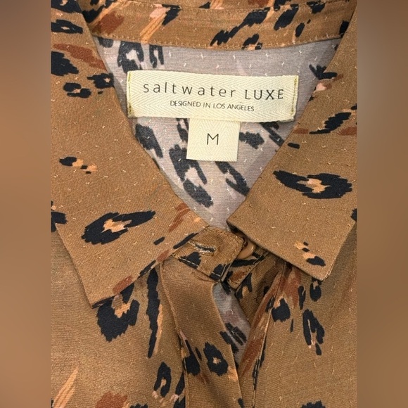 Women’s SALTWATER LUXE Sienna sage short sleeve mini dress- Size medium - Picture 6 of 9